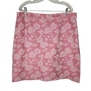 Vintage Jaclyn Smith pink floral brocade skirt Size 18